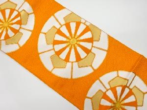 リサイクル　菱に源氏車模様織出し袋帯